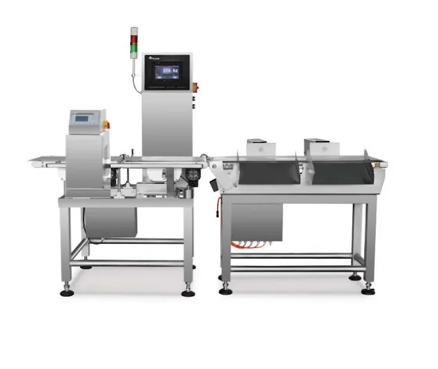 Stainless steel checkweigher and metal detector combination system with touchscreen display