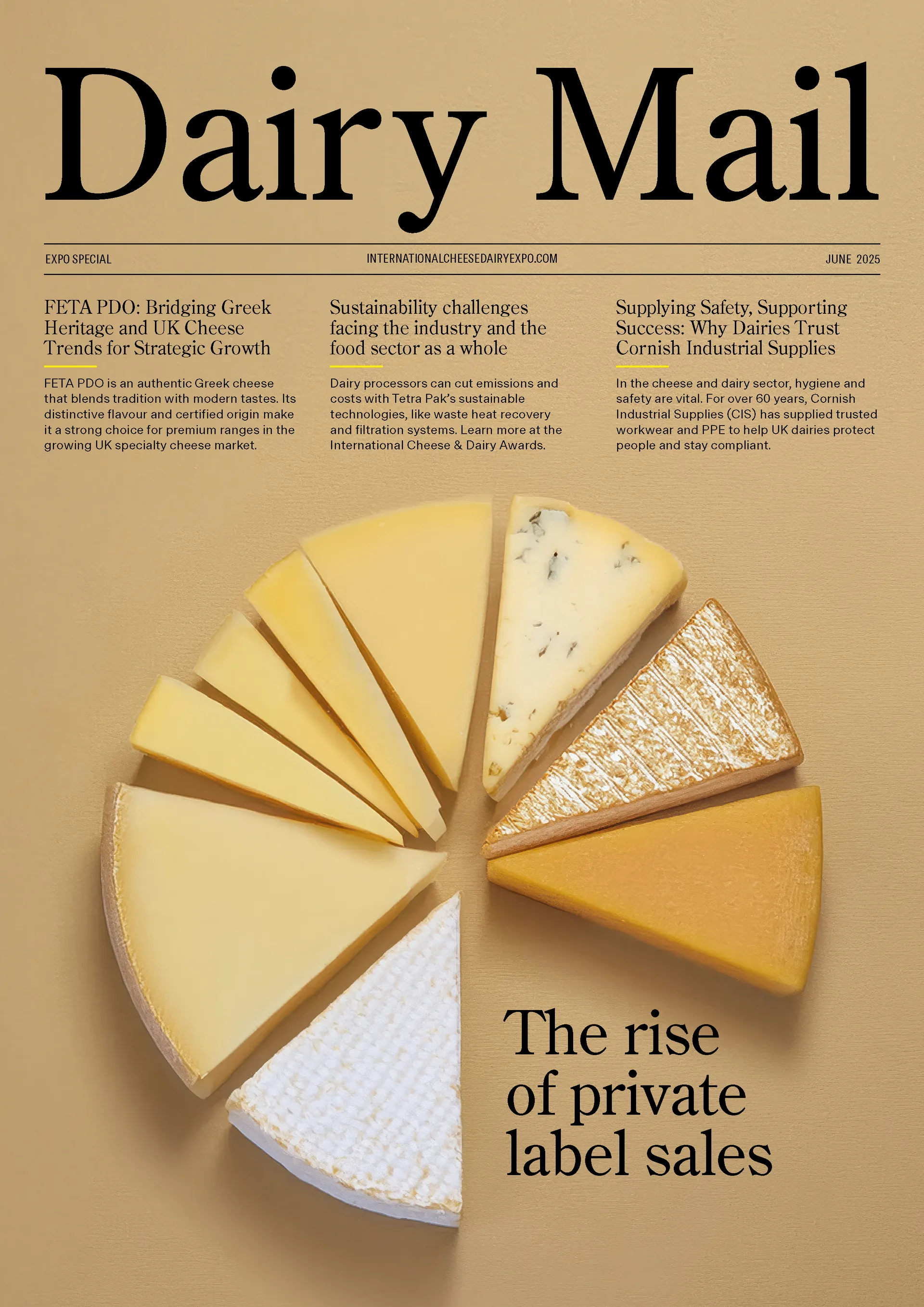 Dairy Mail EXPO Special cover with cheese wedges arranged in a circle